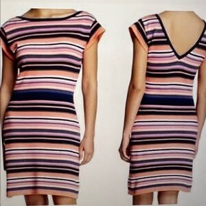 Trina Turk Kyrie Striped Cotton Short Sleeve Midi Dress
